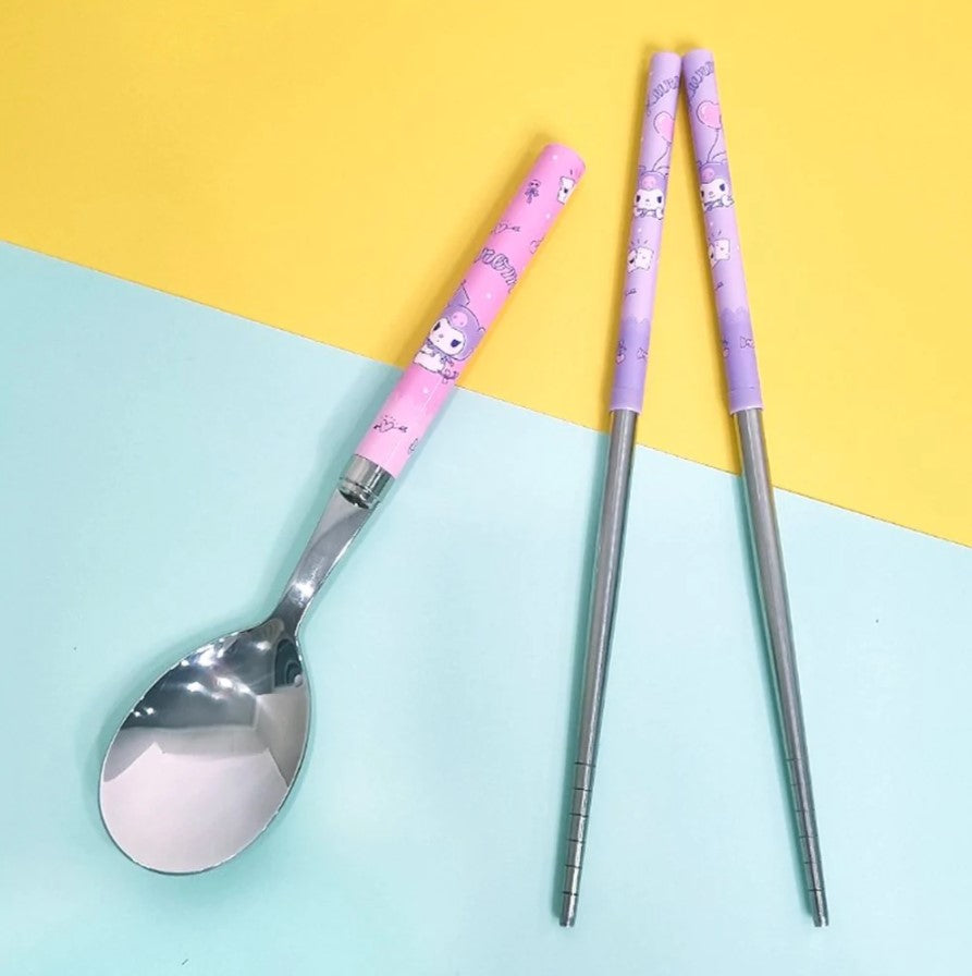L!lfant - Kuromi Spoon & Chopsticks Set