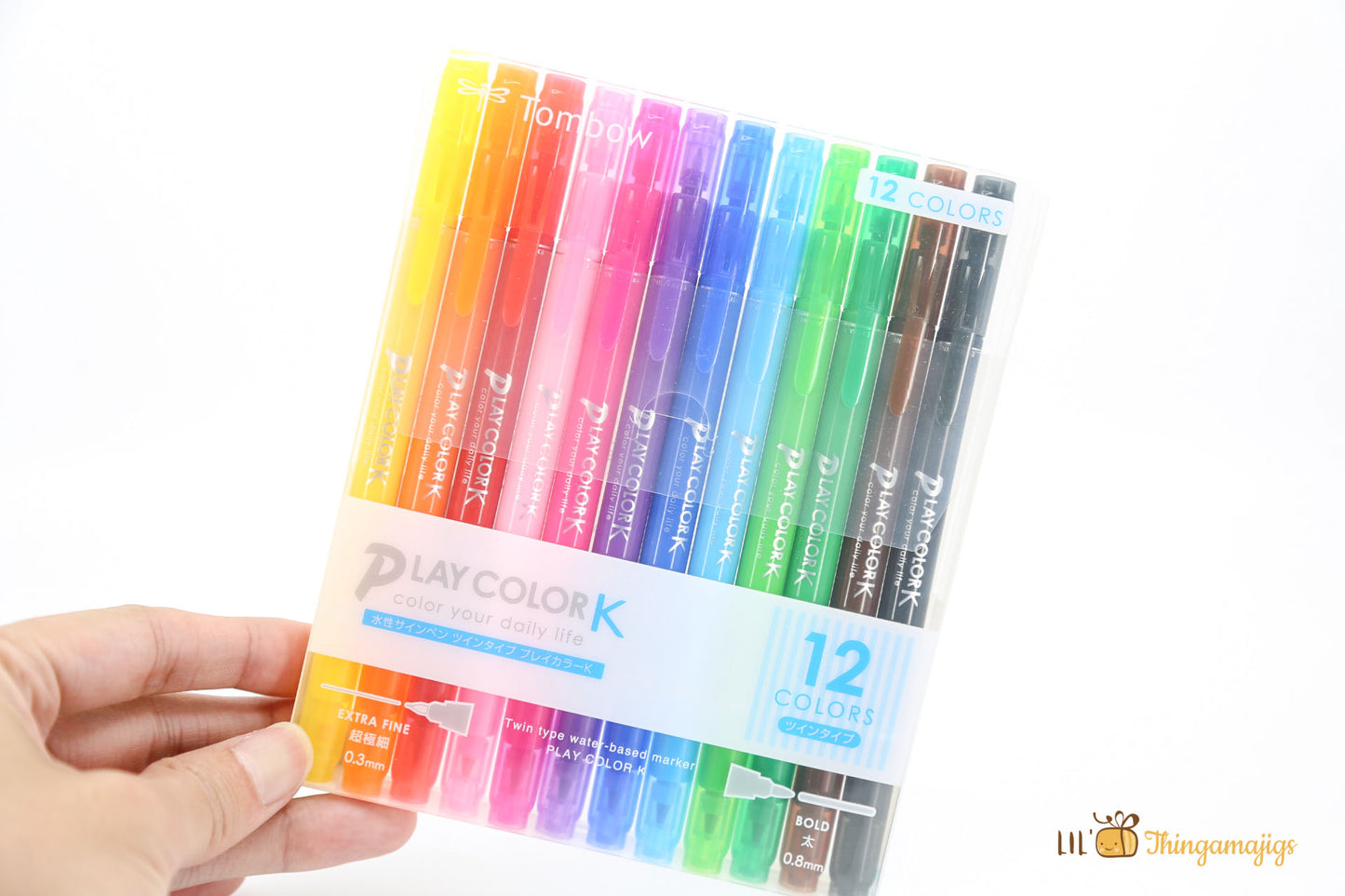 Tombow Play Color K Double-sided Marker 12 color set - 0.3mm and 0.8mm