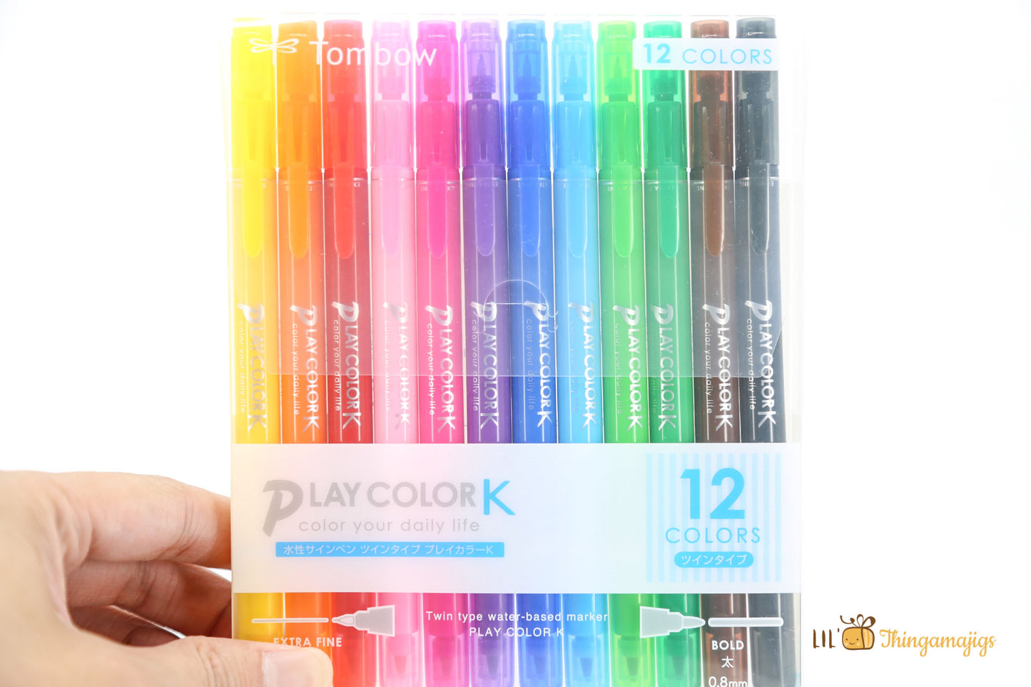 Tombow Play Color K Double-sided Marker 12 color set - 0.3mm and 0.8mm