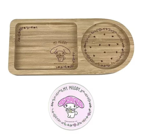 Sanrio My Melody Bamboo Tray with Coaster