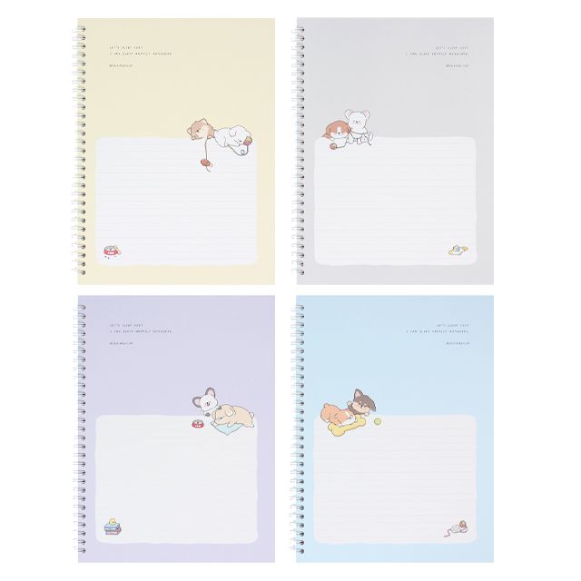 [Bundle] Sseuim&Cclim - Sleeping Dog Hardcover Spring Notebook (Set of 4)