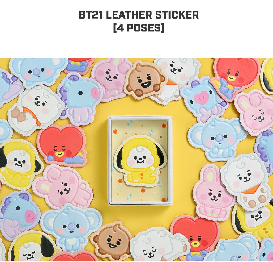 BT21 Baby Leather Sticker 4ea