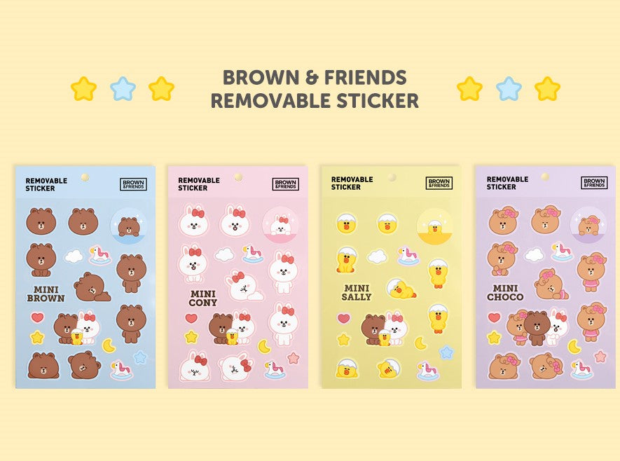 Line Friends[B&F] Mini Choco Removable Sticker
