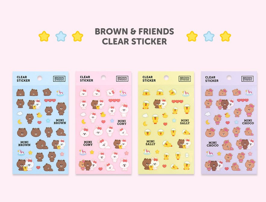 Line Friends[B&F] Mini Choco Clear Sticker