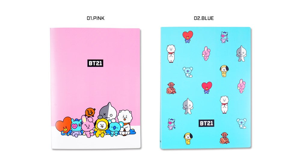 BT21 Pink File Folder with 20 sheets Protectors