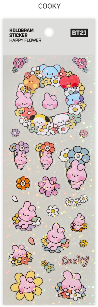 BT21 minini Hologram Sticker [Happy Flower]