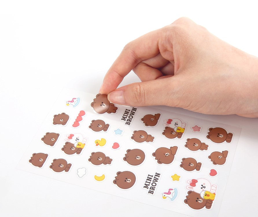 Line Friends[B&F] Mini Choco Clear Sticker