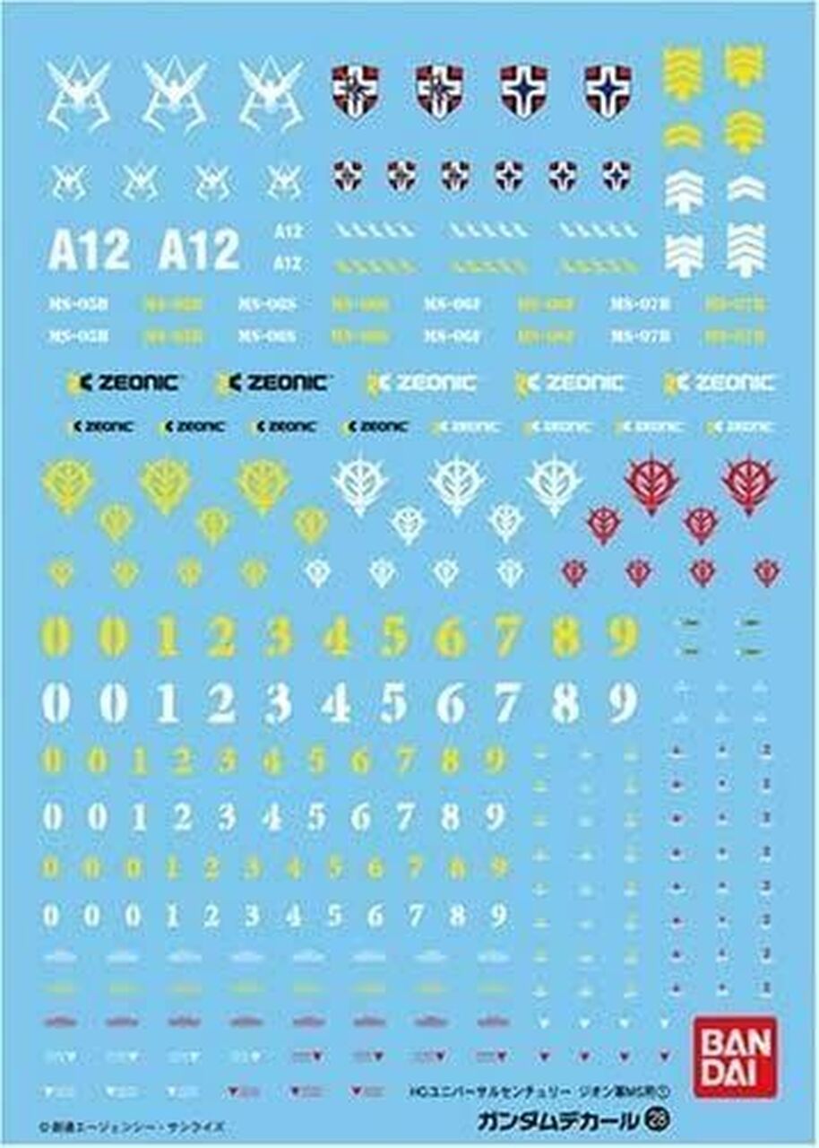 Bandai Gundam Decal No.28 for HGUC 1/144 MS Principality of Zeon (1)