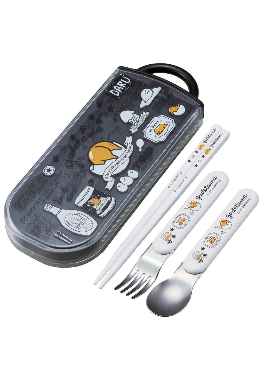 Skater Hello Kitty Cutlery Set with Case As Shown in Figure One Size