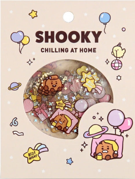 BT21 Party Baby Clear Sticker Flake Pack - Shooky