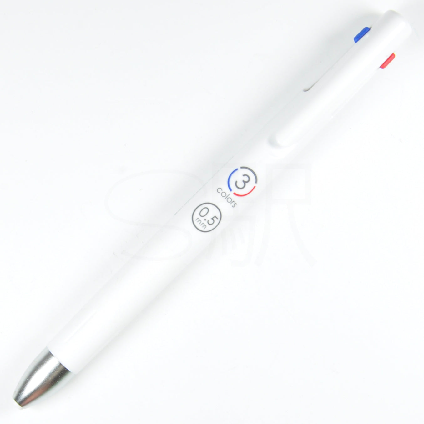 Zebra Blen 3C 3 Color Ballpoint Multi Pen - 0.5 mm - White