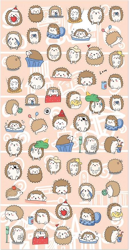 Nekoni Hedgehog Stickers 85351