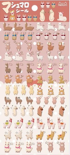 Nekoni Alpaca Puffy Stickers 85543