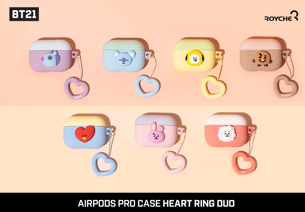 BT21 Royche Airpod  Pro Mang Heart Ring Duo Case