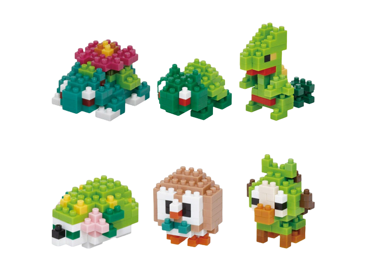 Pokemon - Nanoblock Mininano Series - Grass Type Set (6 Characters Set)