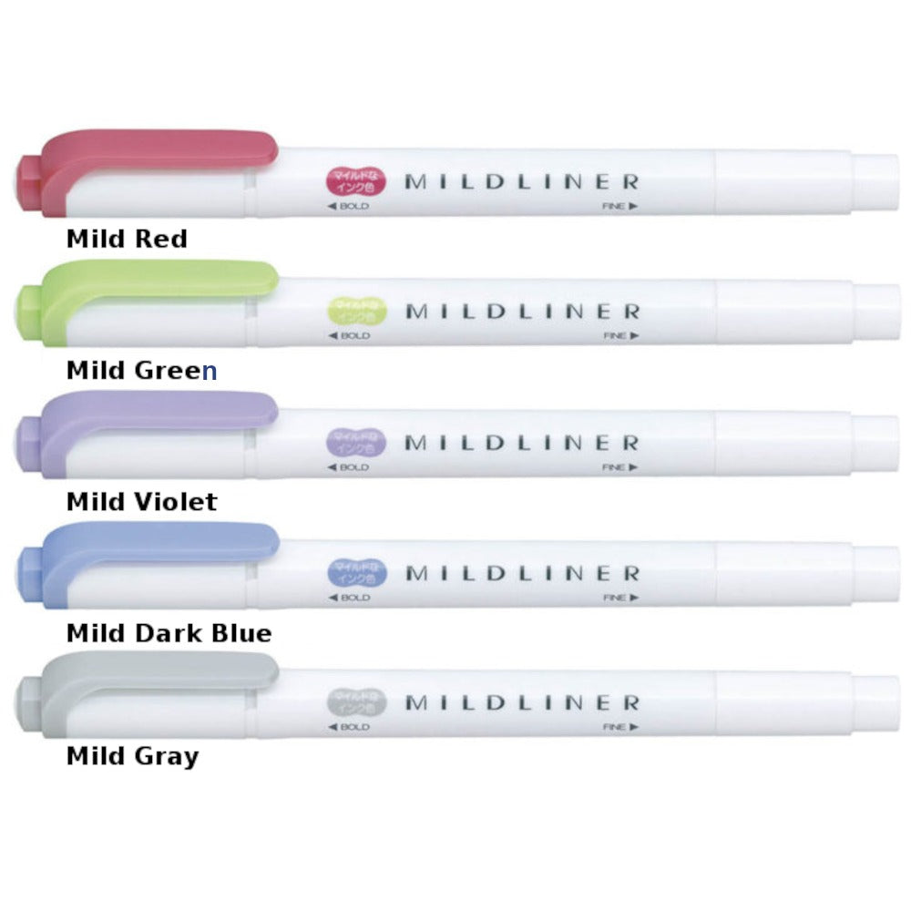 Zebra - Mildliner 5 Color Set - Highlighter WKT7-5C-NC-N