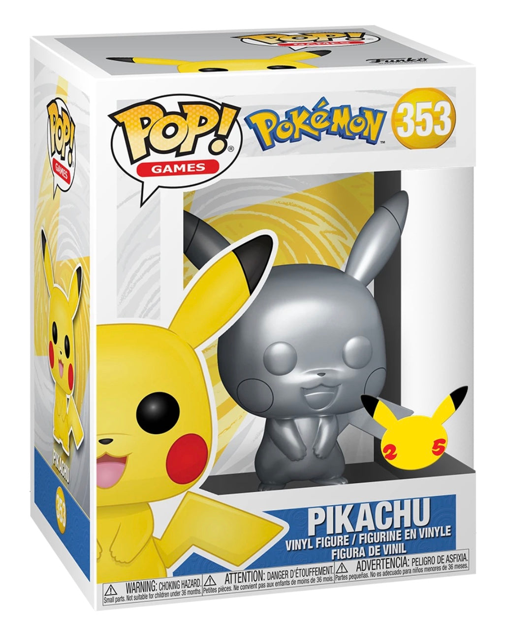 Pokemon - Funko Pop! #353 - Pikachu (Silver Metallic)