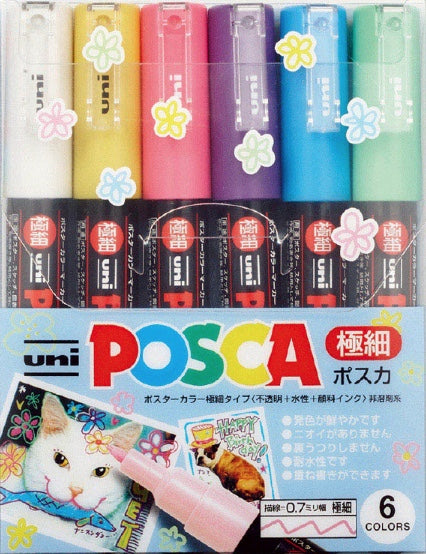 Uni - Posca  PC1M6C - Extra Fine  6 Color Pack