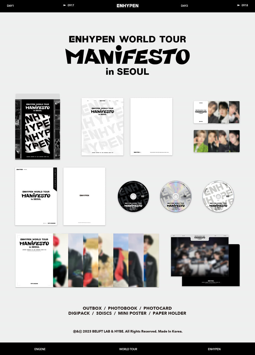 K-Pop Enhypen - DVD Album 'Enhypen World Tour Manifesto in Seoul'