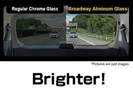 Broadway Wide Car Mirror 300mm Flat Aluminium