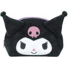 Sanrio Shell Type Face Plush Pouch - Kuromi