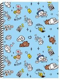 Brown & Friends  B5 Spiral Cover Ruled Notebook