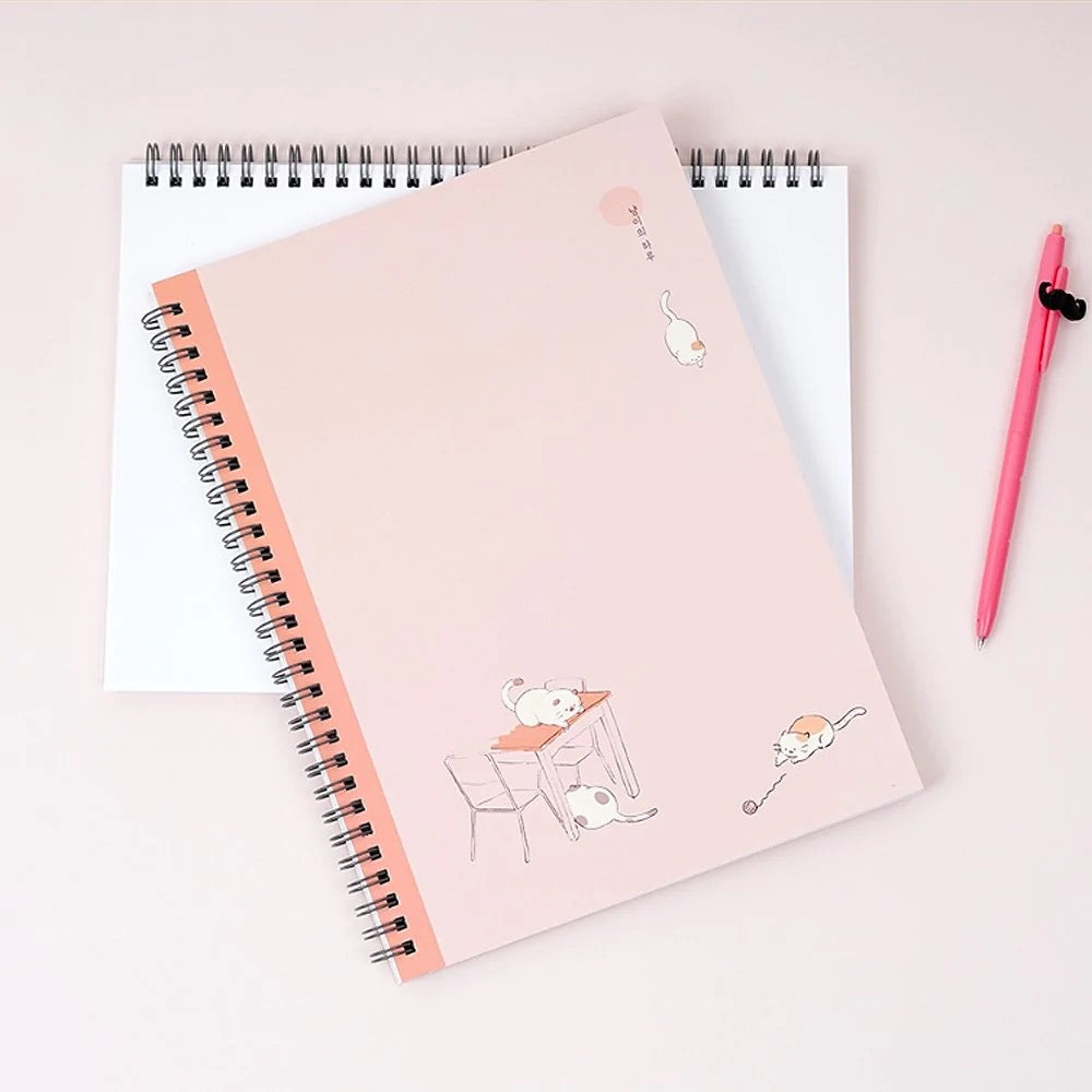 Day of a Cat - Antibacterial Coated Spiral Notebook (Random)