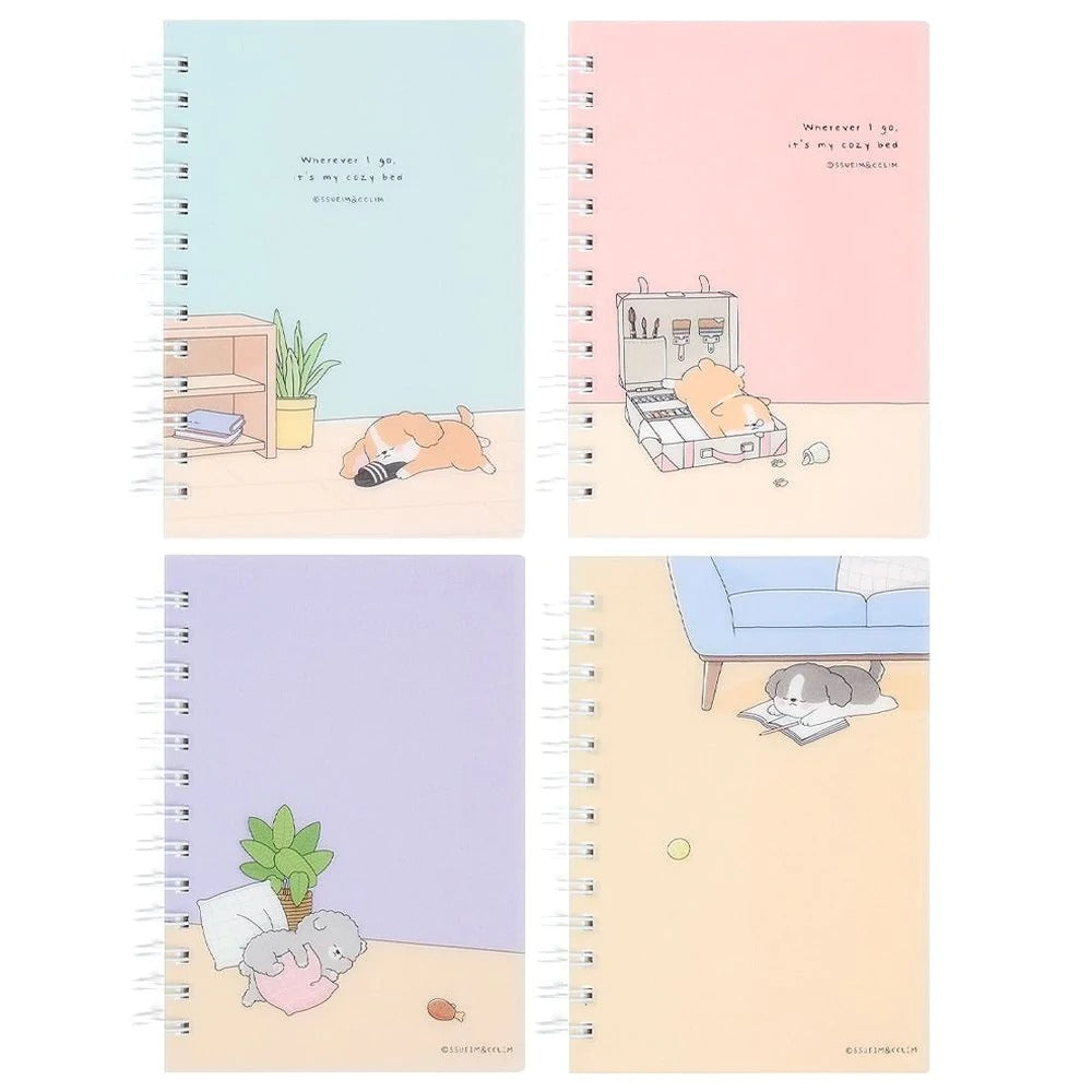 Sleeping Dog Mini PP Cover Spiral Notebook (Random)