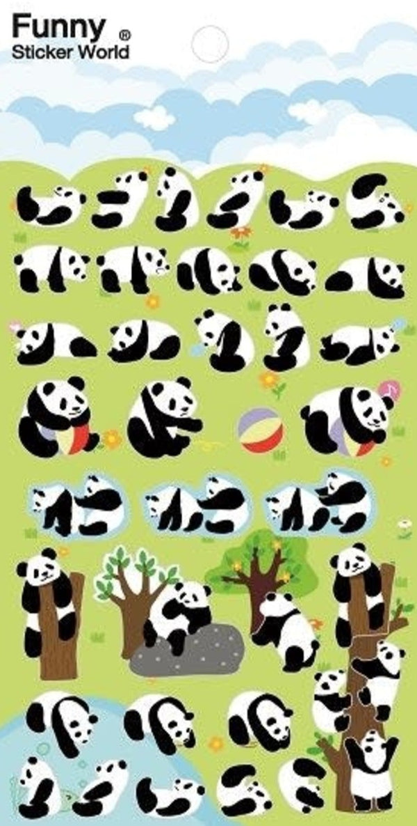 Funny Sticker World 31335 Panda Puffy Stickers