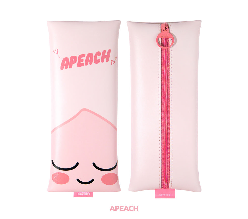 Kakao Friends Apeach Pink Flat Rectangle Pencil Case
