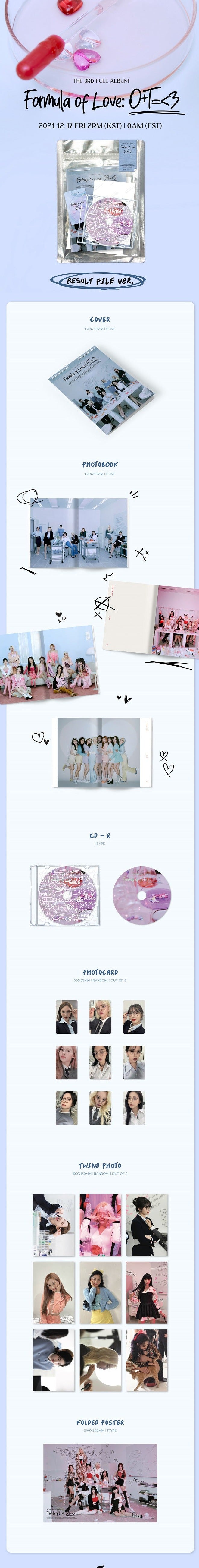 K-Pop CD Twice - 3rd Full Album 'Formula of Love: O+T=<3' (Result File Ver.)